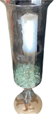 GLASS CANDLE CYLINDER METAL INSERT AND GLASS BASE LARGE