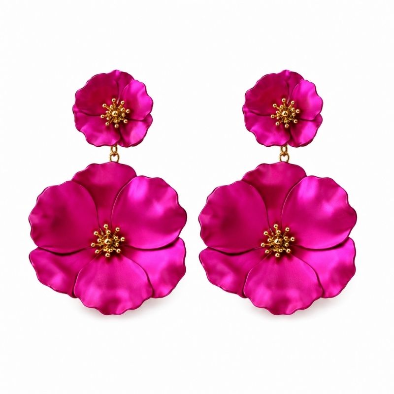 Multicolor Flower Drop Earrings
