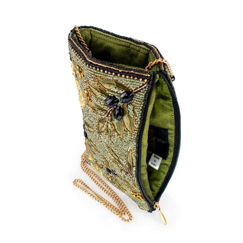Mary Frances Olive Branch Beaded Crossbody Phone Bag