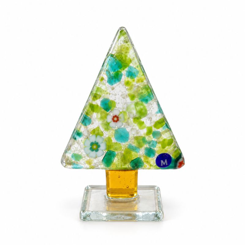 Mini Murano Glass Christmas Tree Figurine – Assorted