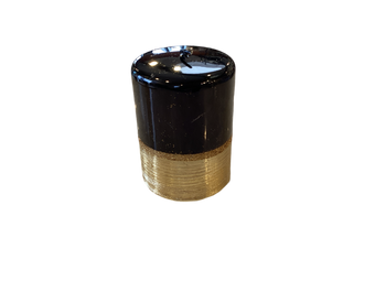 compare product METALLIC PILLAR CANDLE BLACK W/GOLD BRUSHED GLITTER SM