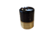 METALLIC PILLAR CANDLE BLACK W/GOLD BRUSHED GLITTER SM