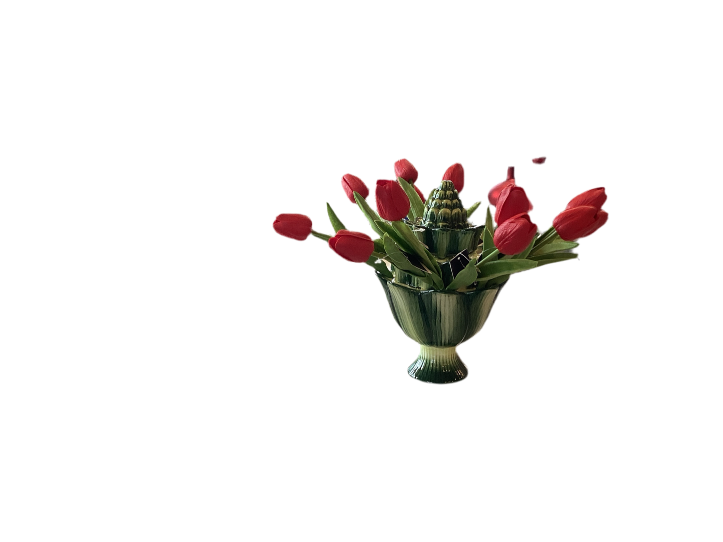 RED REAL TOUCH MINI TULIP STEM