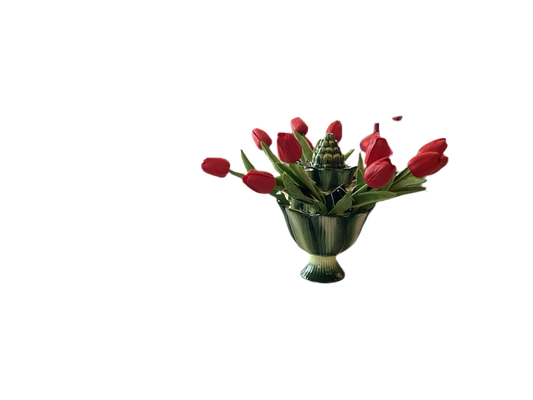 RED REAL TOUCH MINI TULIP STEM