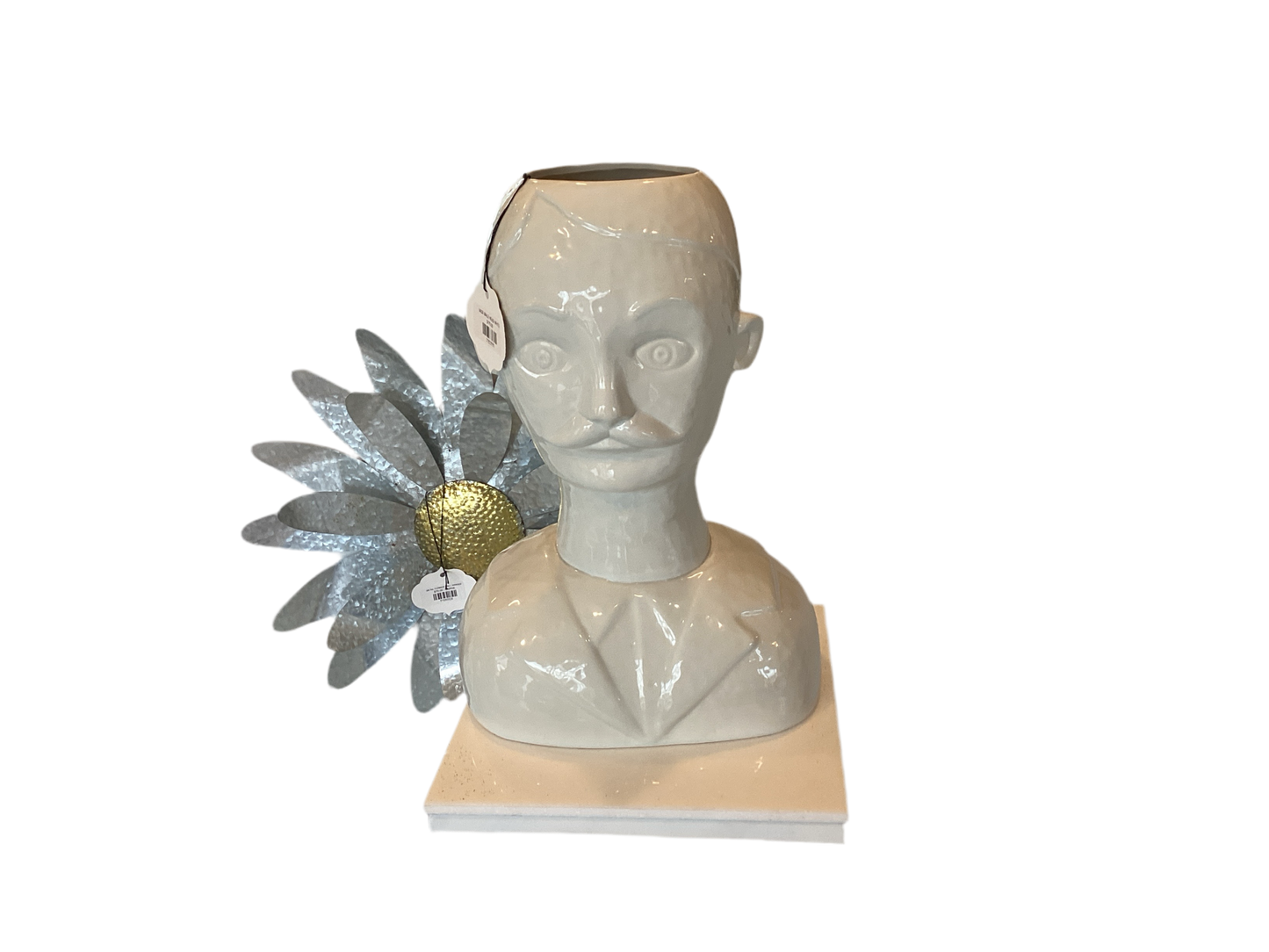 VASE MALE HEAD WHITE