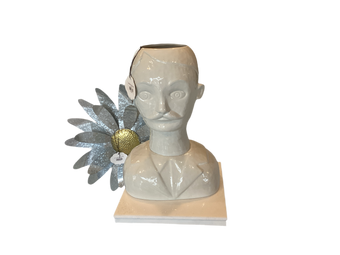 compare product VASE MALE HEAD WHITE