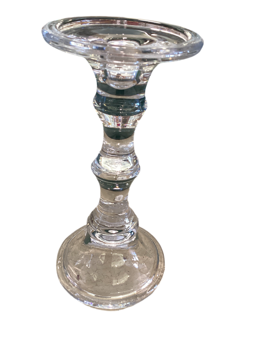 SHORT GLASS CANDLE HOLDER 9.25"