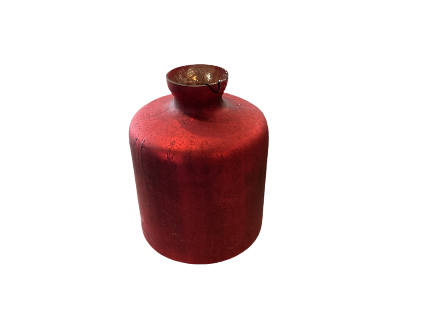 ANTIQUE RED MATTE GLASS BOTTLE VASE