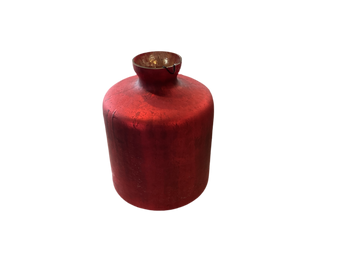 compare product ANTIQUE RED MATTE GLASS BOTTLE VASE