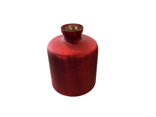 ANTIQUE RED MATTE GLASS BOTTLE VASE