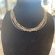 Silver Piano Wire Necklace with Crystal Beads