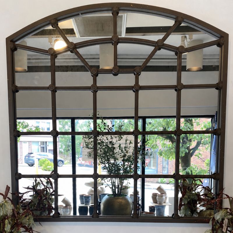 Kalalou 39" x 39" Arched Iron Mirror