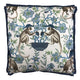 Decorative pillow with monkey and floral pattern on a white background